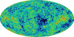 Imagem WMAP (Wilkinson Microwave Anisotropy Probe) da anisotropia da radiação cósmica de fundo em micro-ondas